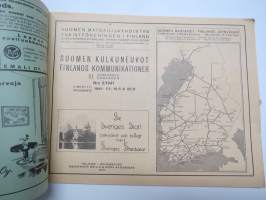 Suomen Kulkuneuvot 1941 Finlands kommunikationer kesäturisti / sommarturisten - rautatieaikataulut, höyrylaivojen, linja-autojen ja lentoliikenteen kulkuvuoroja -