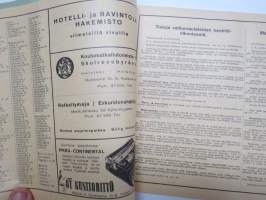 Suomen Kulkuneuvot 1941 Finlands kommunikationer kesäturisti / sommarturisten - rautatieaikataulut, höyrylaivojen, linja-autojen ja lentoliikenteen kulkuvuoroja -