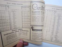 Suomen Kulkuneuvot 1941 Finlands kommunikationer kesäturisti / sommarturisten - rautatieaikataulut, höyrylaivojen, linja-autojen ja lentoliikenteen kulkuvuoroja -