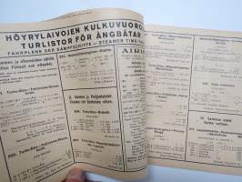 Suomen Kulkuneuvot 1941 Finlands kommunikationer kesäturisti / sommarturisten - rautatieaikataulut, höyrylaivojen, linja-autojen ja lentoliikenteen kulkuvuoroja -