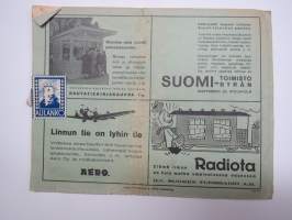 Suomen Kulkuneuvot 1941 Finlands kommunikationer kesäturisti / sommarturisten - rautatieaikataulut, höyrylaivojen, linja-autojen ja lentoliikenteen kulkuvuoroja -