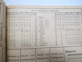 Suomen kulkuneuvot 1938 nr Kesäturisti - Finlands kommunikationer Rautateiden aikataulut ja höyrylaivojen ja autojen kulkuvuorot, lentoreittejä...