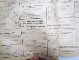 Suomen kulkuneuvot 1938 nr Kesäturisti - Finlands kommunikationer Rautateiden aikataulut ja höyrylaivojen ja autojen kulkuvuorot, lentoreittejä...