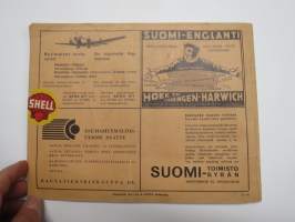 Suomen kulkuneuvot 1938 nr Kesäturisti - Finlands kommunikationer Rautateiden aikataulut ja höyrylaivojen ja autojen kulkuvuorot, lentoreittejä...