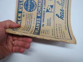Suomen Kulkuneuvot - Finlands kommunikationer 1949 nr 1 rautatieaikataulut, höyrylaivojen, linja-autojen ja lentoliikenteen kulkuvuoroja
