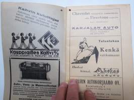 Viipurin paikallisosastoon kuuluvien Kauko- ja paikallislinja-autojen aikataulut ajokautena 1933 -aikataulukirja Etelä-Karjala &amp; Kymenlaakso teiden mukaan