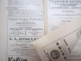 Viipurin paikallisosastoon kuuluvien Kauko- ja paikallislinja-autojen aikataulut ajokautena 1933 -aikataulukirja Etelä-Karjala &amp; Kymenlaakso teiden mukaan
