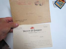 Vacuum Oil Company, 8.9.1931 -kirje + kuori