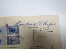 Velkakirja Ruokolahden Osuuskassalta -1950 - Markus Hikipää - Puimakoneen ja kotitarvemyllyn ostoon
