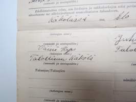 Velkakirja Ruokolahden Osuuskassalta -1950 - Markus Hikipää - Puimakoneen ja kotitarvemyllyn ostoon