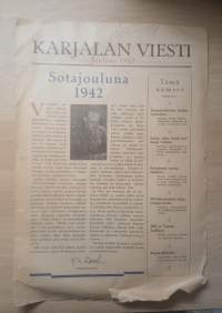 Karjalan Viesti -rintamalehti jouluna 1942