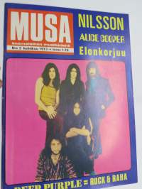 Musa - suomalainen musiikkilehti 1973 nr 3, Kansikuva Deep Purple, Nilsson, Alice Cooper, Elonkorjuu, ym.