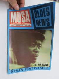 Musa - suomalainen musiikkilehti 1973 nr 6-7, Kansikuva John Lee Hooker, Blues News, Jimmy Reed, Chrisse Johansson, Pugh Rogefeldt, ym.