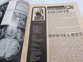 Musa - suomalainen musiikkilehti 1972 nr 4, Kansi Nätsi (Esa Rosvall) Woodoo, Eric Clapton, Hawkwind, Pekka Pohjola, Seinähullut, Wigwam lähikuvassa (Pekka Pohjola)