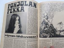 Musa - suomalainen musiikkilehti 1972 nr 4, Kansi Nätsi (Esa Rosvall) Woodoo, Eric Clapton, Hawkwind, Pekka Pohjola, Seinähullut, Wigwam lähikuvassa (Pekka Pohjola)
