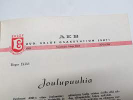 AEB Jouluna 1955 - Aug. Eklöf Osakeyhtiön lehti, Kauha kourassaAxel Lindfors - Järnböle, Laura &amp; Oswald Nyberg - Inez forsblom, Lahan kartano Pornainen, Hattulan