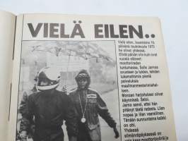 Viikko-Sanomat 1973 nr 21, Kansikuva ja artikkeli - Monza vei Jarnon, Aapeli Saarisalo, Vappu Neuvostoliitossa, Ritva Valkama, Siirtlaislapsen kova koulu, ym.