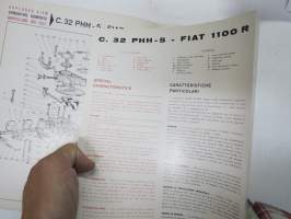 Solex C. 32 PHH-5 Fiat 1100 R September 1967 Vergaser - carburettor parts, maintenance etc.