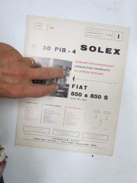 Solex C. 30 PIB-4 Fiat 850 e 850 S October 1965 Vergaser - carburettor parts, maintenance etc.