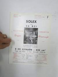 Solex 26 BCI " CV Citroën 425 cc March 1956 Vergaser - carburettor parts, maintenance etc.