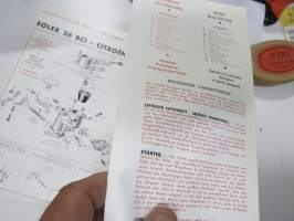 Solex 26 BCI " CV Citroën 425 cc March 1956 Vergaser - carburettor parts, maintenance etc.