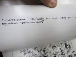 Olkiluoto -pilapiirroksia ym. Olkiluodon ydinvoimalan rakennustyömaalta, Olavi Juutilainen -ei kestä nykyajan "standardeja" - jäisi julkaisematta