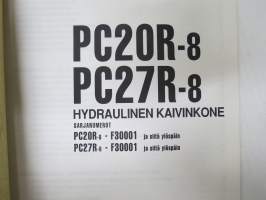 Komatsu PC20R-8 / PC27R-8 hydraulinen kaivinkone sarjanumerot PC20R-8 - F30001 - / PC27R-8 F30001 -käyttöohjekirja / huolto-ohjekirja