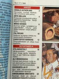 Apu 1992 nr 3, Arto Melleri ja Nadja Pyykkö, Mikko Kivinen, Toni Nieminen - ihailijakuva, Tom of Finland