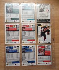 9 kappaletta NHL lätkäkortteja 1990 -luvulta