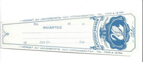 Apoteket Svanen Åbo resepti signatuuri  blanko