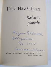 Kadotettu puutarha (signeerattu, tekijän omiste)
