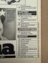 Jaana 1983 nr 17, Marita Pekkala, Euroviisut, Kirsti Ortola, Parhaiten pukeutuneet - Kristina Horn, Liisa Kulhia, Pellavassa on tyyliä, Myt mennään Japaniin