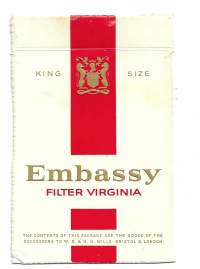 Embassy Filter Virginia King Size - vintage tupakkaetiketti