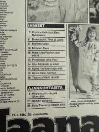 Jaana 1983 nr 19, Kristiina Halkola, Eeva Kuuskoski-Vikatmaa, Maija-Liisa Peuhu, Kyösti Varis, Hyvän olon liite, Kevin Kline