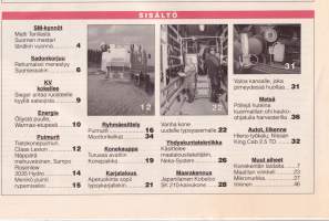 Koneviesti 1998 N:o 19 (23.10.) -  Claas Lexion tietokonepuimuri. Warmax etupesä. Sampo Rosenlew 2035 Hydro. Kobelco SK 210 -kaivukone.