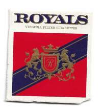 Rothmans Royals Virginia Filter Cigarettes vintage tupakkaetiketti