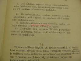 Valtionrautatiet Sairaan- ja terveydenhoidon  Ohjesääntö 1928