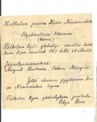 Hattulan Piirin Nimismies, Päätös 1929 - järjestää ohjelmallisen iltaman Pelkolan Työväenyhdistyksen talolla