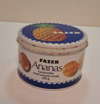 Ananas  tyhjä tuotepakkaus 6x10 cm peltiä
