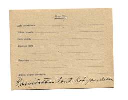 Vankikortti 1918 Waasa tutkintopaikka/vankila