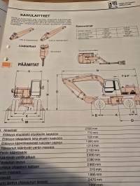 Hitachi EX 100 w ja EX 100 wd kaivuri myyntiesite.