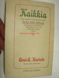 Arvi A. Kariston Hämeenlinna Joulukirjoja - Kirjaopas 1917 - Kustannusliike Arvi A. Kariston v. 1917 julkaisema tuotanto