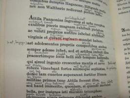 Walthari ein Deutsches Helden- und Liebeslied der Wölkerwanderungszeit -saksalainen kansantaru kansainvaellusten ajalta, saksaksi ja latinaksi