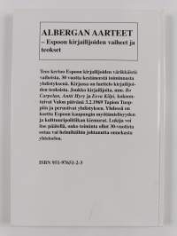 Albergan aarteet : Espoon kirjailijoiden vaiheet ja teokset