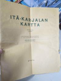 Akateemisen Karjala-Seuran julkaiseman Itä-Karjalan kartan 1934 uusintapainos 1941, 1:1 000 000 -kartta / map of East-Carelia