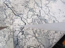 Akateemisen Karjala-Seuran julkaiseman Itä-Karjalan kartan 1934 uusintapainos 1941, 1:1 000 000 -kartta / map of East-Carelia