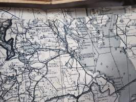 Akateemisen Karjala-Seuran julkaiseman Itä-Karjalan kartan 1934 uusintapainos 1941, 1:1 000 000 -kartta / map of East-Carelia