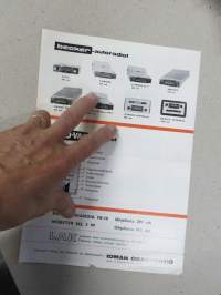 Loewe-Opta TV / Radio / Stereo (Becker autoradiot) -myyntiesite / sales brochure