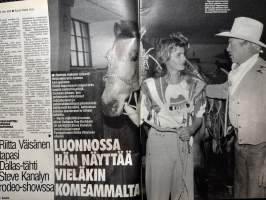 Seura 1990 nr 20, Dallasin supertähti Steve Kanaly hurmasi Riitta Väisäsen – siinä vasta mies