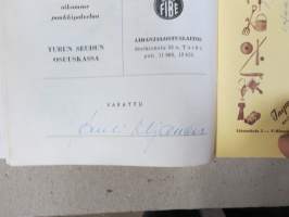 Turun Oopperayhdistys 1966 - Leevi Madetojan Pohjalaisia -käsiohjelma, yli 20 nimikirjoitusta mm. Matti Salminen, Aatos Pihlajamäki, Paavo Rautio, ym.